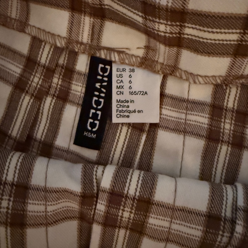 H&M Brown and White Plaid Mini Skirt - Picture 2 of 3